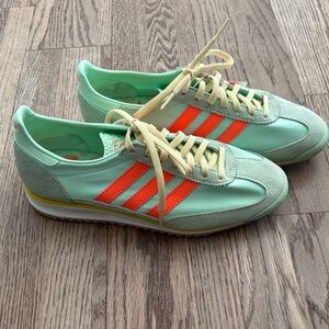 Adidas Mint and Neon Orange Trainers